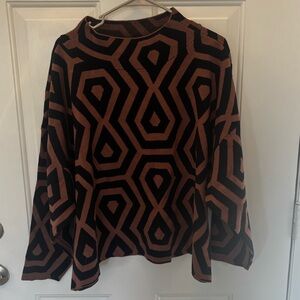 Maeve by Anthropologie 2x black and brown mock neck knit sweater. Never worn